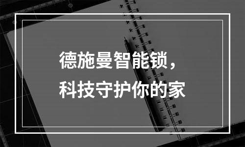 德施曼智能锁，科技守护你的家