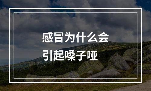 感冒为什么会引起嗓子哑