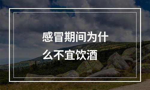 感冒期间为什么不宜饮酒