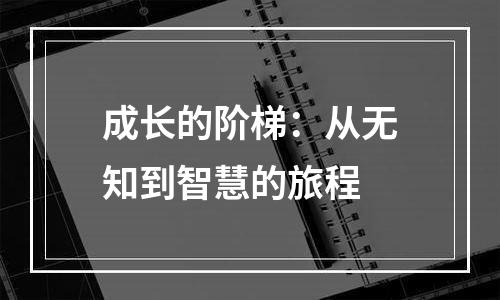 成长的阶梯：从无知到智慧的旅程