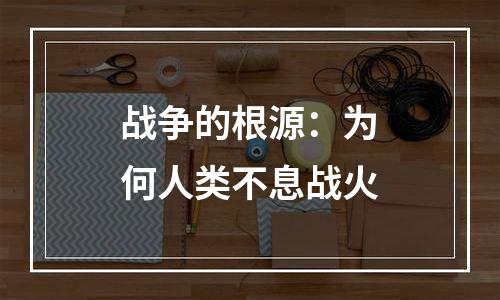 战争的根源：为何人类不息战火