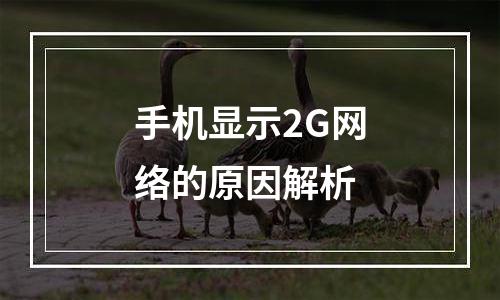 手机显示2G网络的原因解析