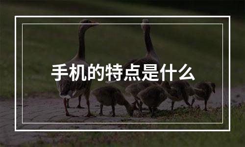 手机的特点是什么