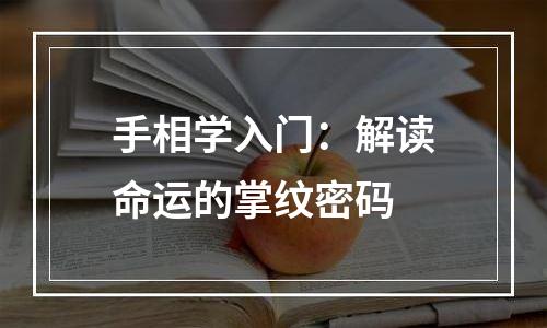 手相学入门：解读命运的掌纹密码