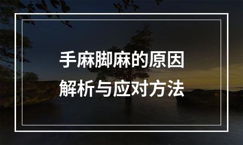 手麻脚麻的原因解析与应对方法
