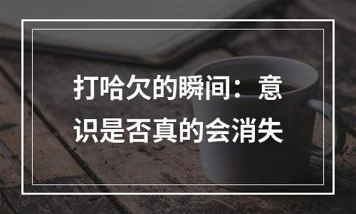 打哈欠的瞬间：意识是否真的会消失