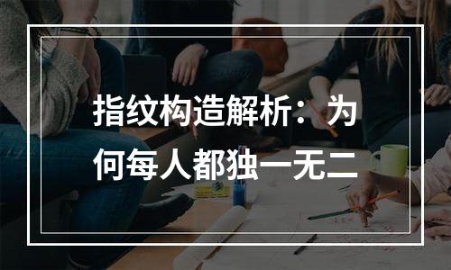 指纹构造解析：为何每人都独一无二
