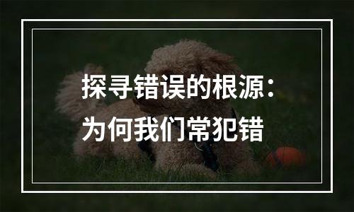探寻错误的根源：为何我们常犯错