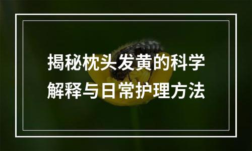 揭秘枕头发黄的科学解释与日常护理方法