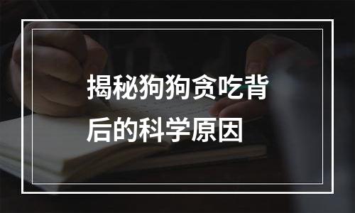 揭秘狗狗贪吃背后的科学原因