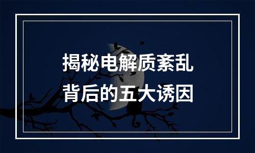 揭秘电解质紊乱背后的五大诱因