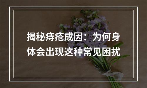 揭秘痔疮成因：为何身体会出现这种常见困扰