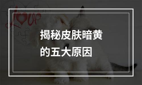 揭秘皮肤暗黄的五大原因