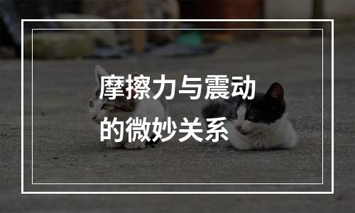 摩擦力与震动的微妙关系