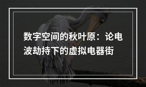 数字空间的秋叶原：论电波劫持下的虚拟电器街