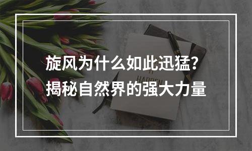 旋风为什么如此迅猛？揭秘自然界的强大力量
