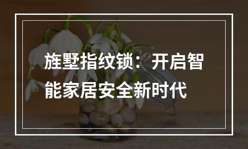 旌墅指纹锁：开启智能家居安全新时代