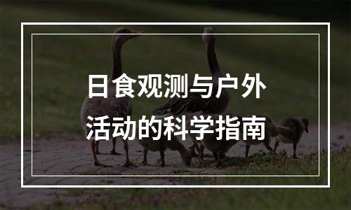 日食观测与户外活动的科学指南