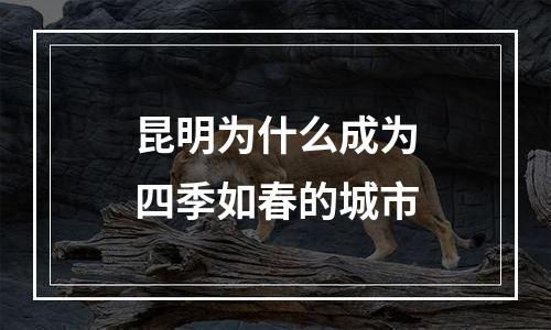 昆明为什么成为四季如春的城市