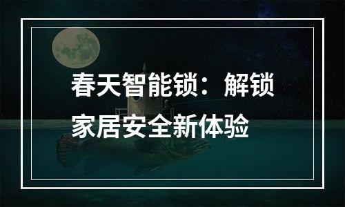 春天智能锁：解锁家居安全新体验