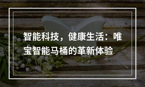智能科技，健康生活：唯宝智能马桶的革新体验