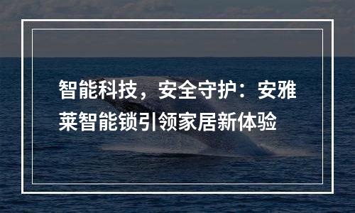 智能科技，安全守护：安雅莱智能锁引领家居新体验