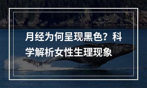 月经为何呈现黑色？科学解析女性生理现象