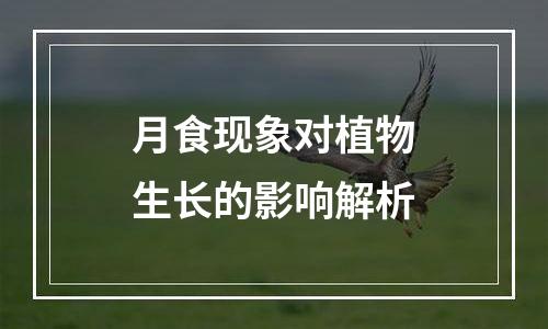 月食现象对植物生长的影响解析