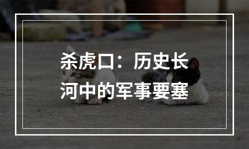 杀虎口：历史长河中的军事要塞