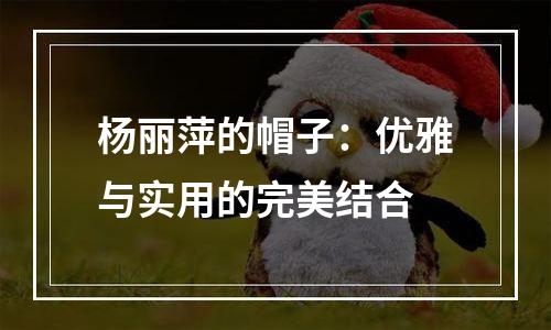 杨丽萍的帽子：优雅与实用的完美结合
