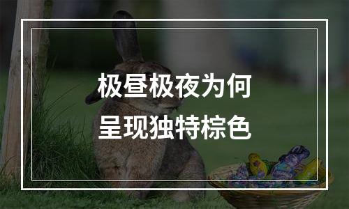 极昼极夜为何呈现独特棕色