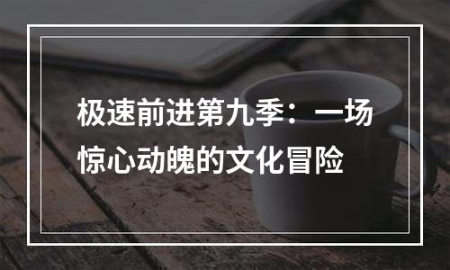 极速前进第九季：一场惊心动魄的文化冒险