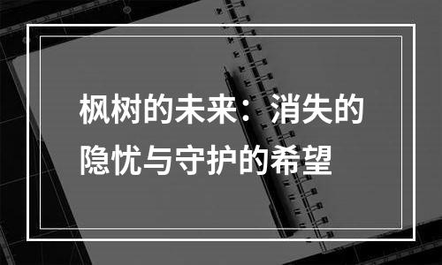 枫树的未来：消失的隐忧与守护的希望