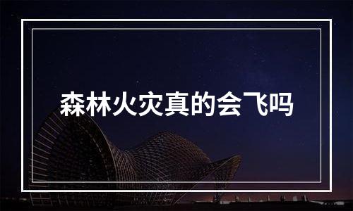 森林火灾真的会飞吗