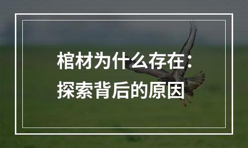 棺材为什么存在：探索背后的原因