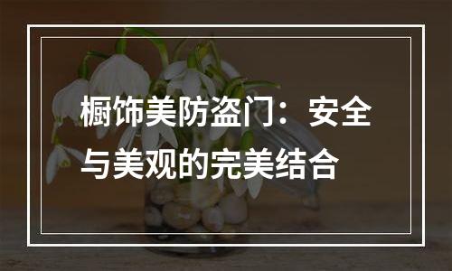 橱饰美防盗门：安全与美观的完美结合