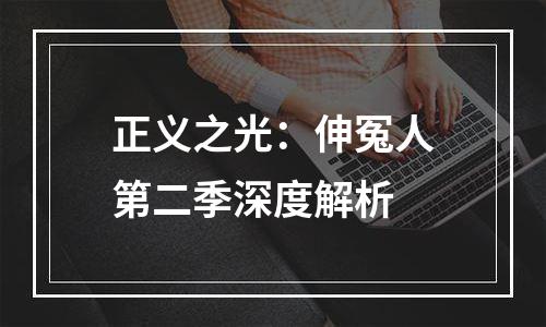 正义之光：伸冤人第二季深度解析