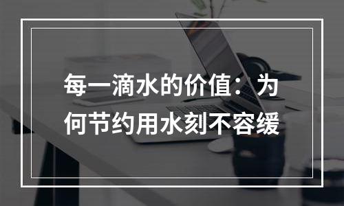 每一滴水的价值：为何节约用水刻不容缓