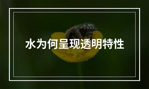 水为何呈现透明特性