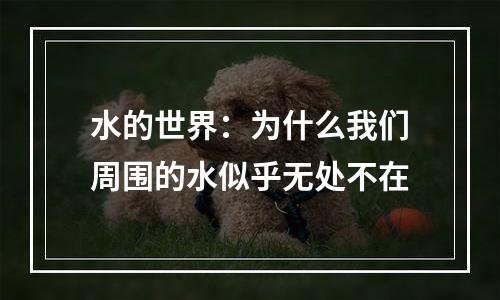 水的世界：为什么我们周围的水似乎无处不在