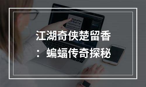 江湖奇侠楚留香：蝙蝠传奇探秘