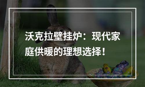 沃克拉壁挂炉：现代家庭供暖的理想选择！