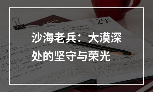 沙海老兵：大漠深处的坚守与荣光