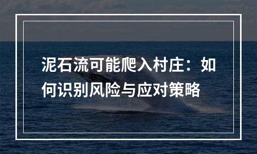 泥石流可能爬入村庄：如何识别风险与应对策略