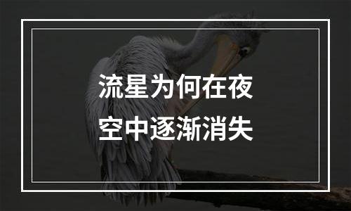 流星为何在夜空中逐渐消失