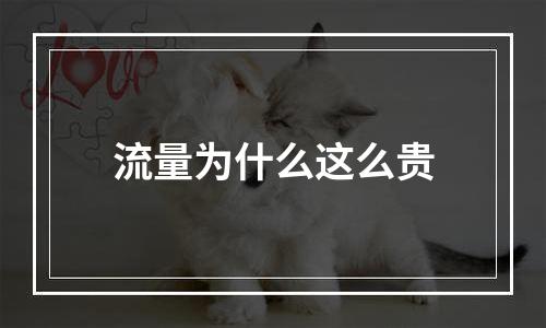 流量为什么这么贵