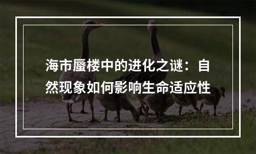 海市蜃楼中的进化之谜：自然现象如何影响生命适应性