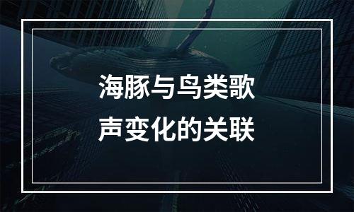 海豚与鸟类歌声变化的关联