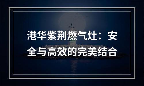 港华紫荆燃气灶：安全与高效的完美结合