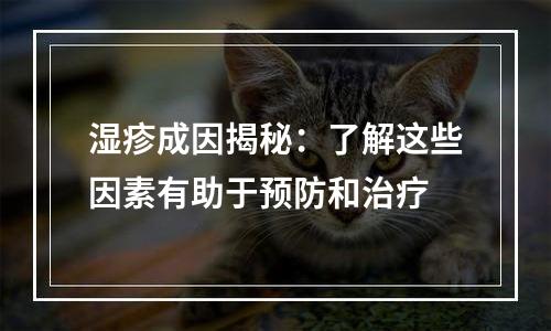 湿疹成因揭秘：了解这些因素有助于预防和治疗